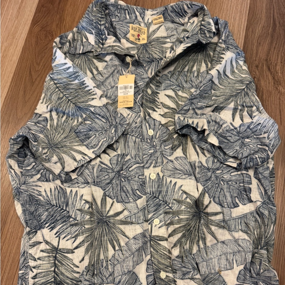 RedHead Blue Palm Leaf Shirt